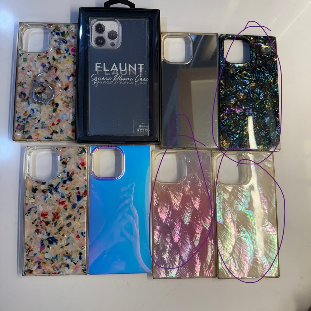 Lot of used Flaunt square iphone 13 pro max cases